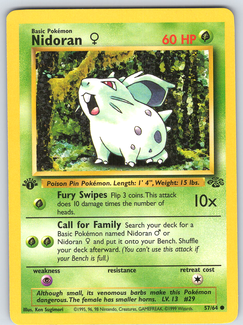 Nidoran #57 Jungle 1st Edition