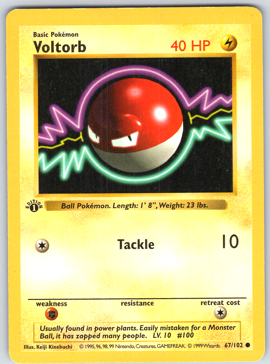 Voltorb #67 Base Set Shadowless 1st Edition