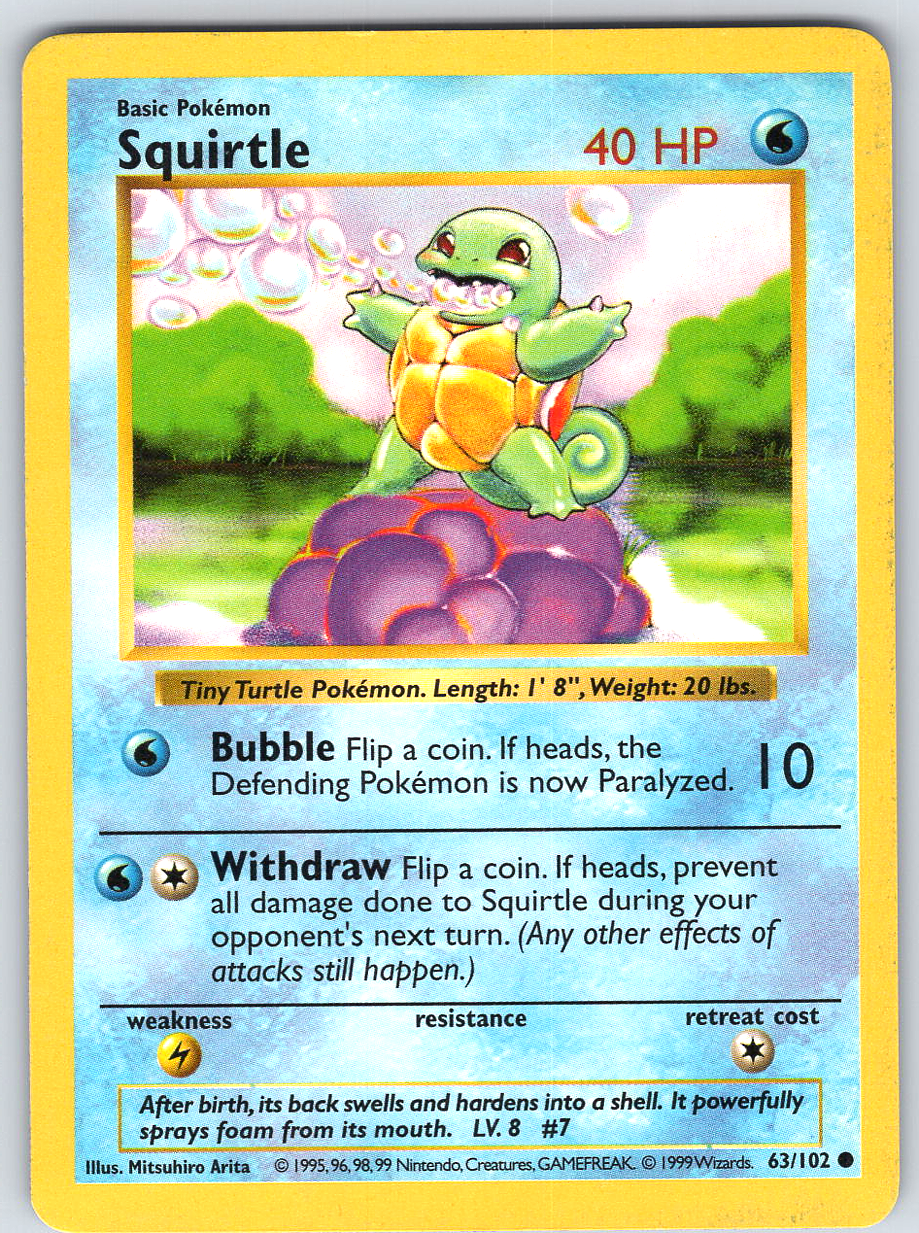 Squirtle #63 Base Set Shadowless