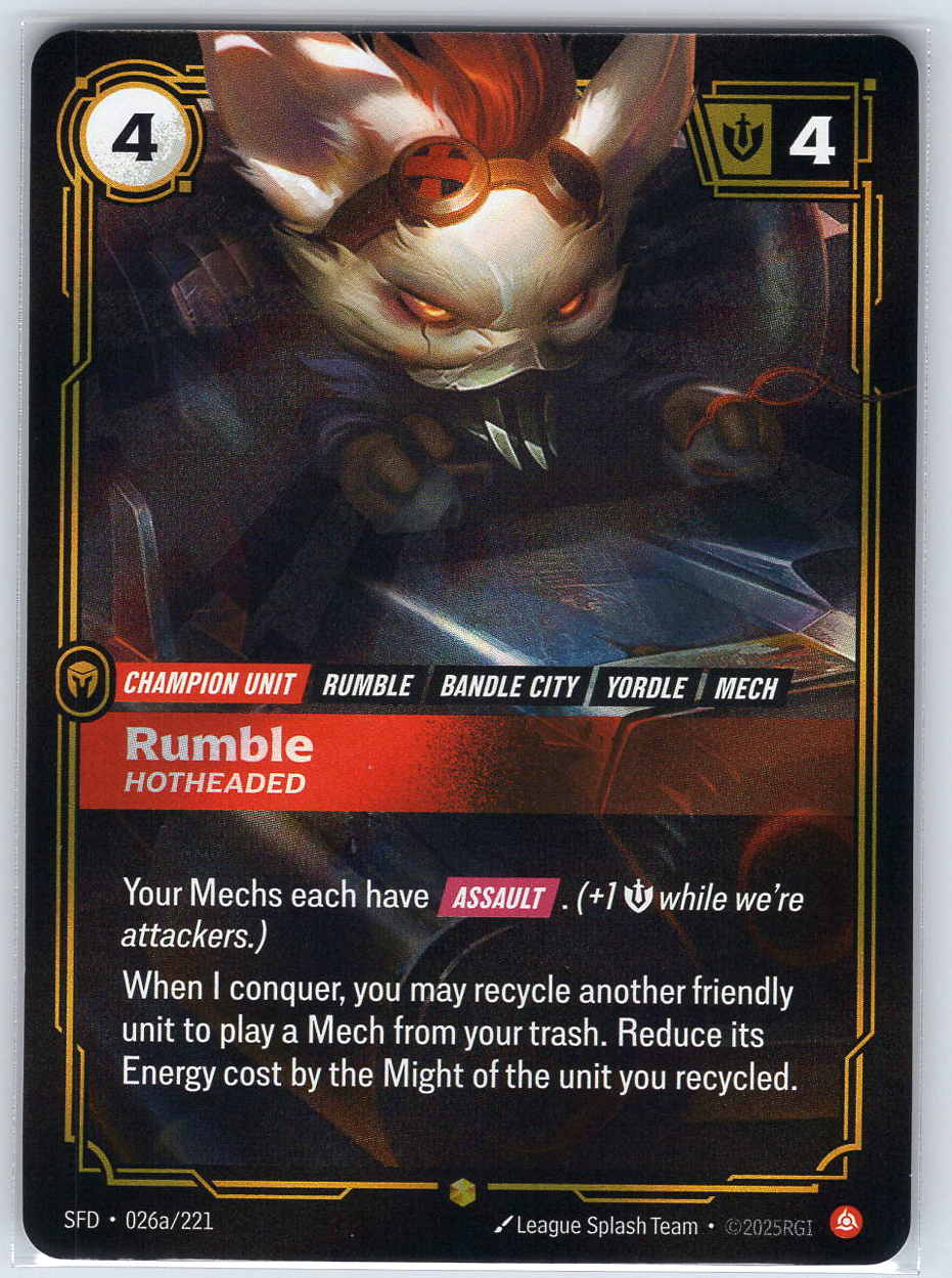 Rumble - Hotheaded (Alternate Art) #026a/221