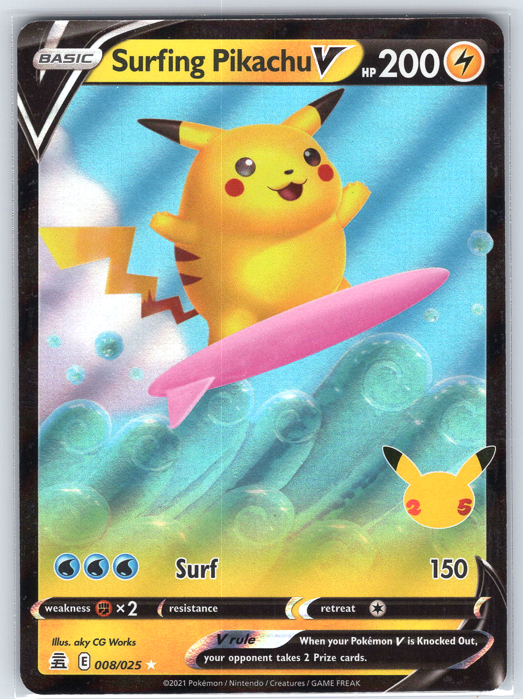 Surfing Pikachu V #008/025