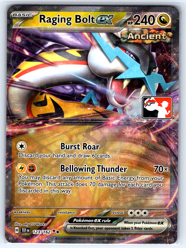 Raging Bolt ex #123/162 Prize Card