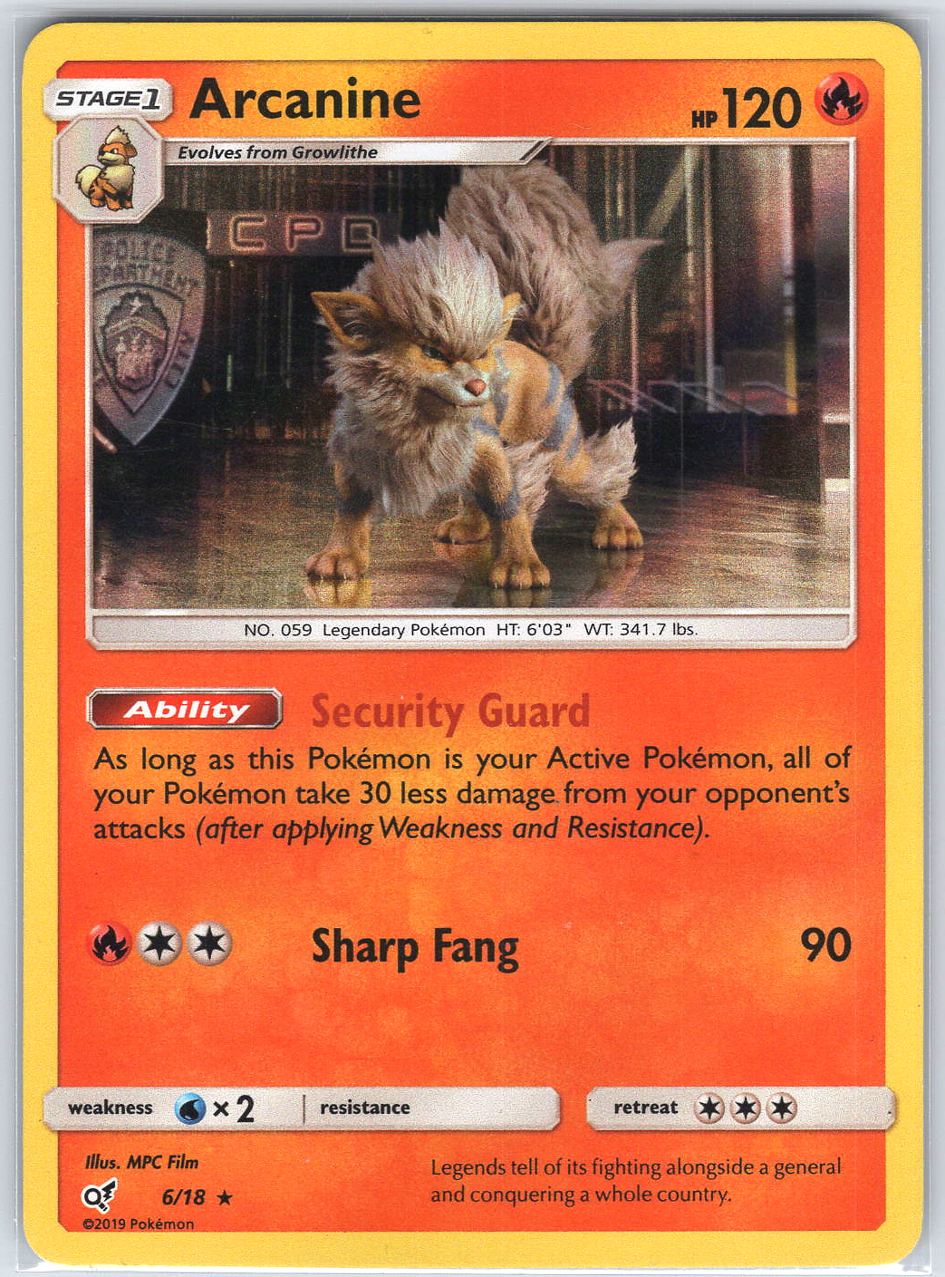 Arcanine #6/18 Detective Pikachu