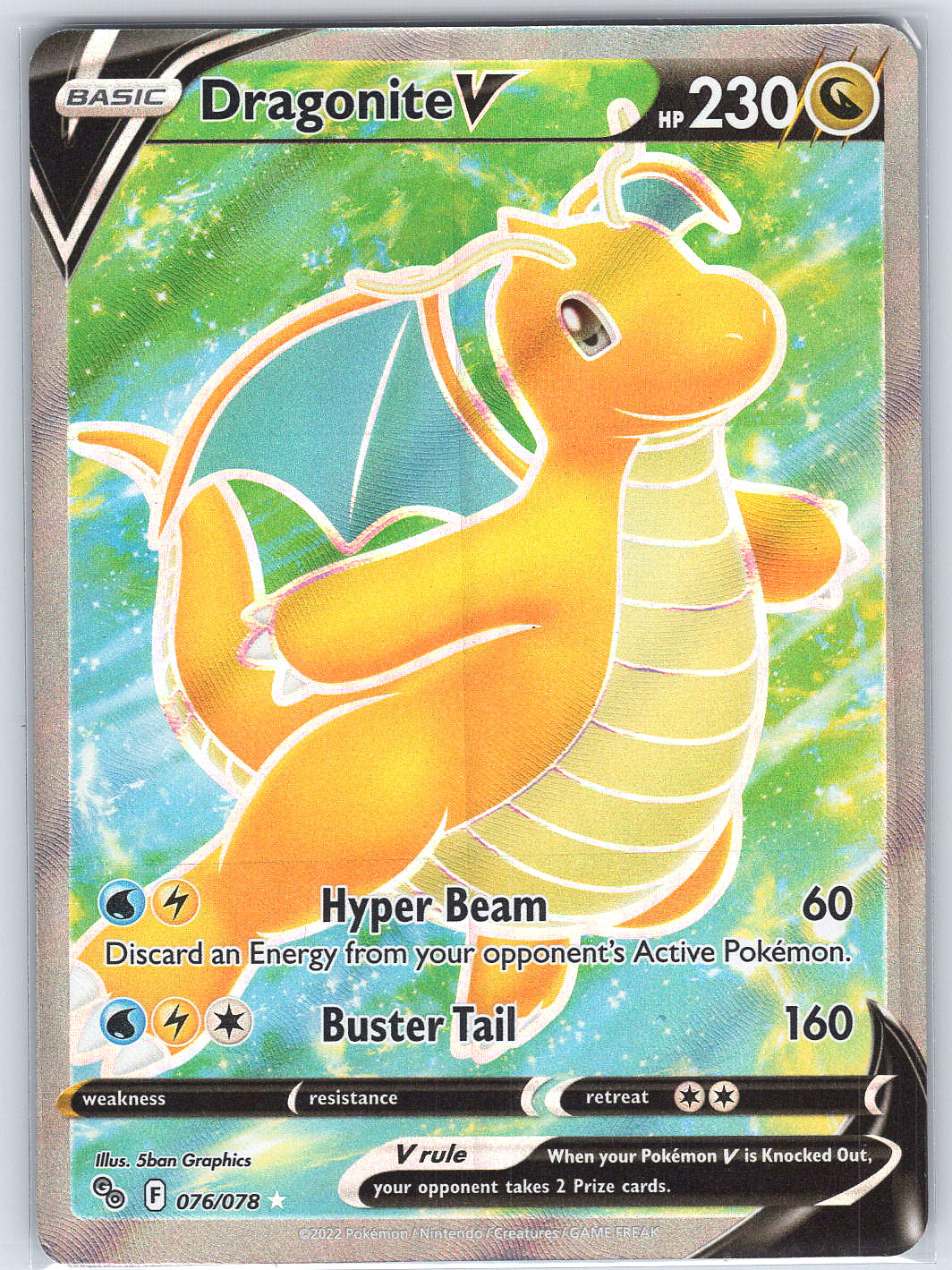 Dragonite V (Full Art) #076/078 Pokemon GO