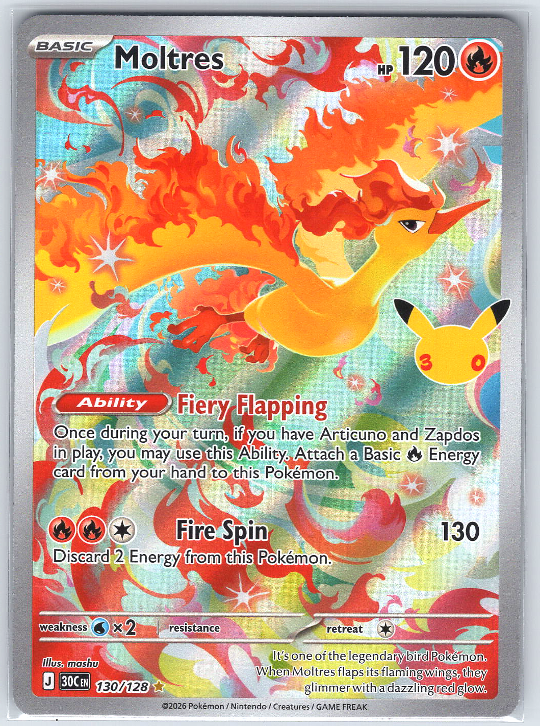 Moltres #130/128 ME: 30th Celebration