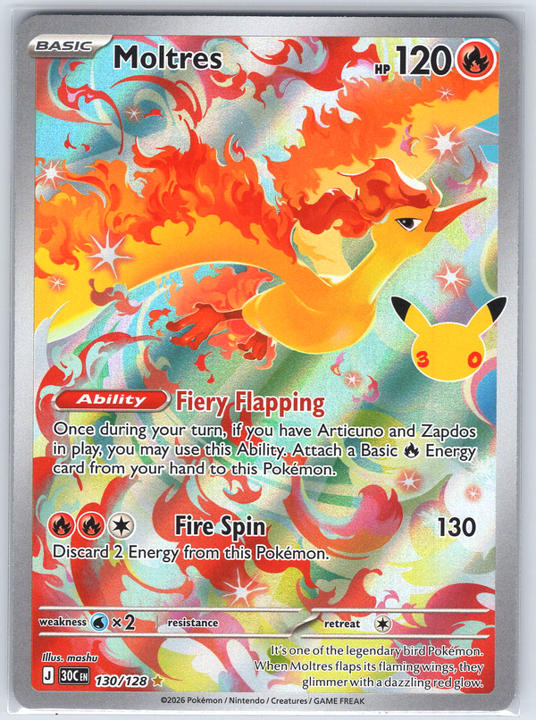 Moltres #130/128 ME: 30th Celebration