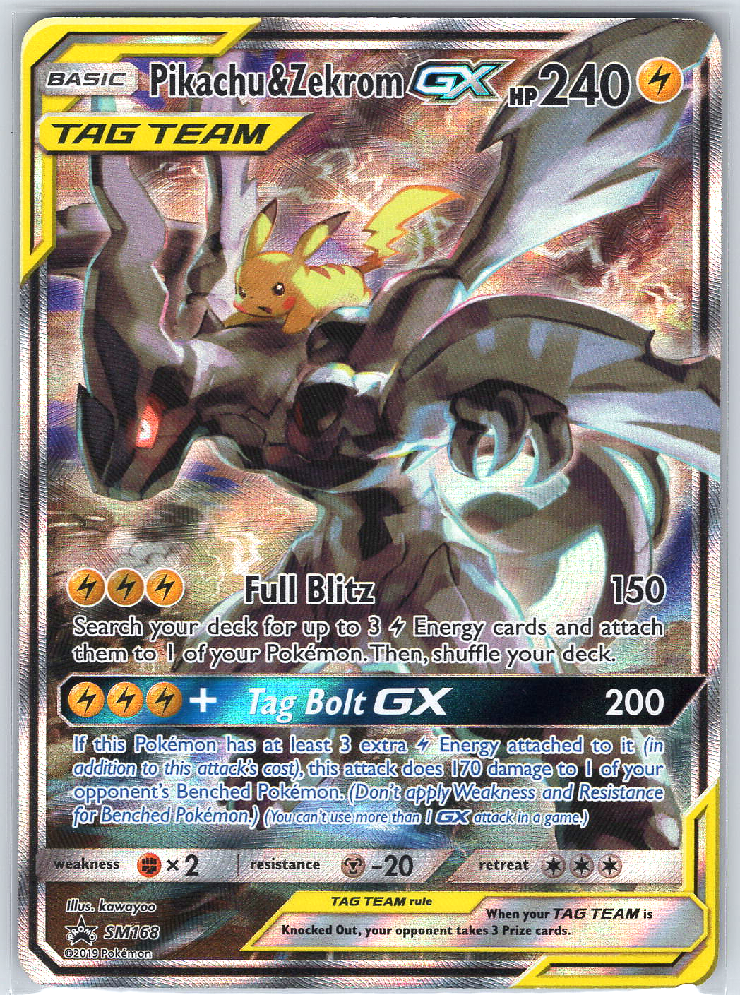 Pikachu & Zekrom GX #SM168 SM Promos