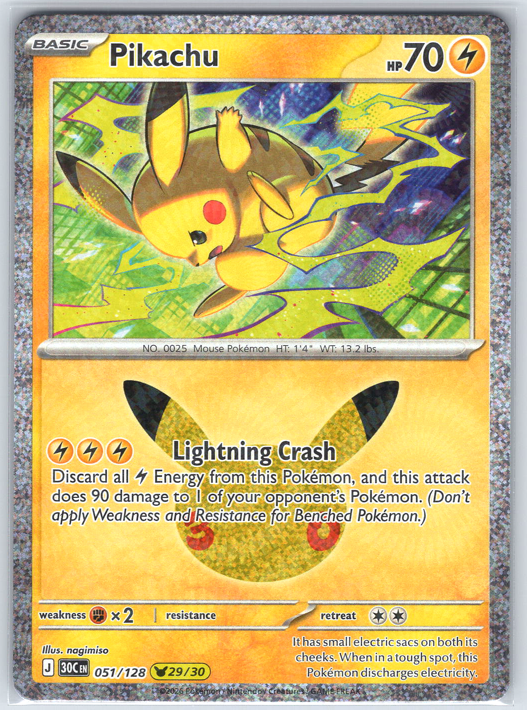 Pikachu #051/128 ME: 30th Celebration