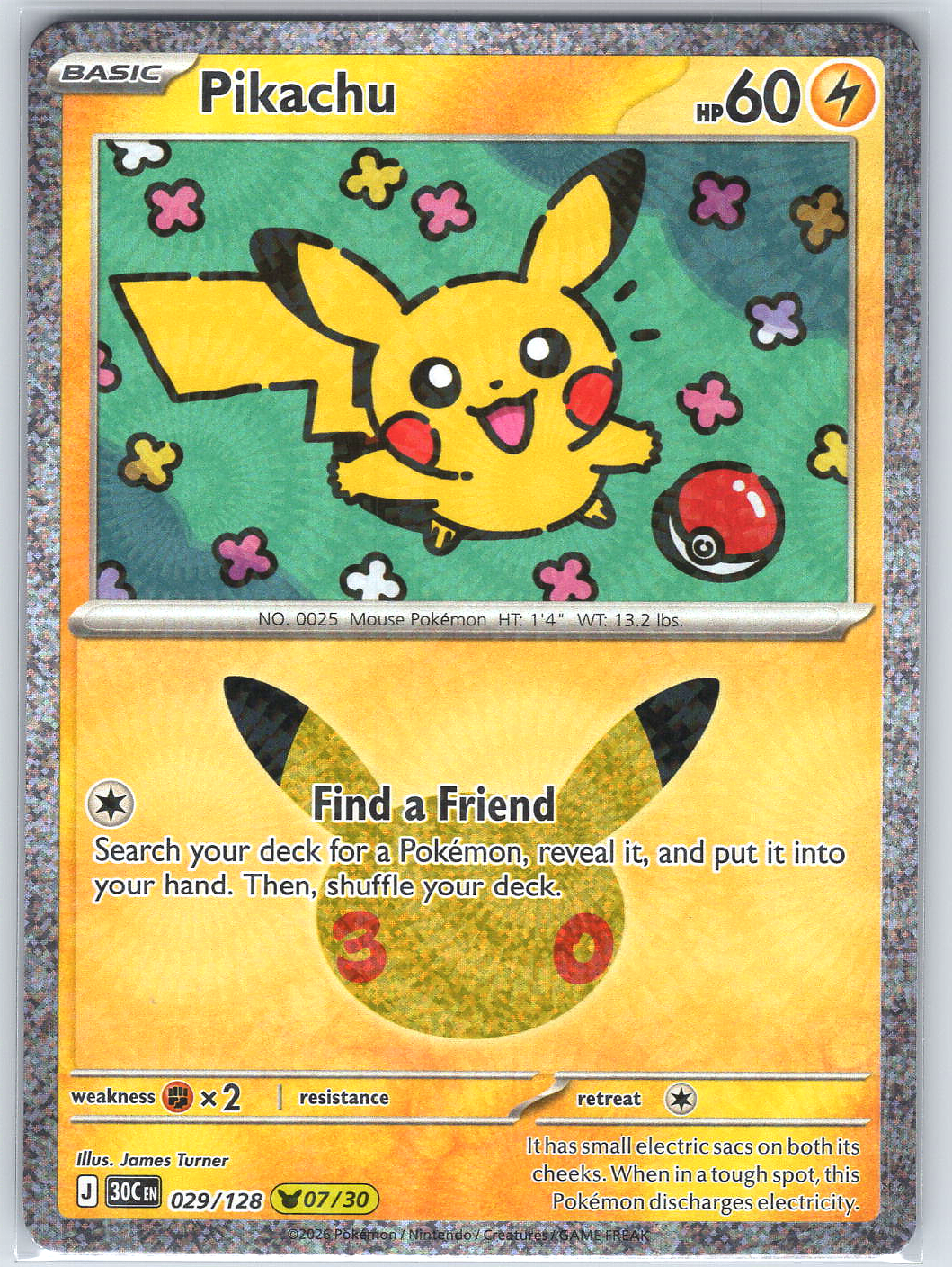 Pikachu #029/128 ME: 30th Celebration