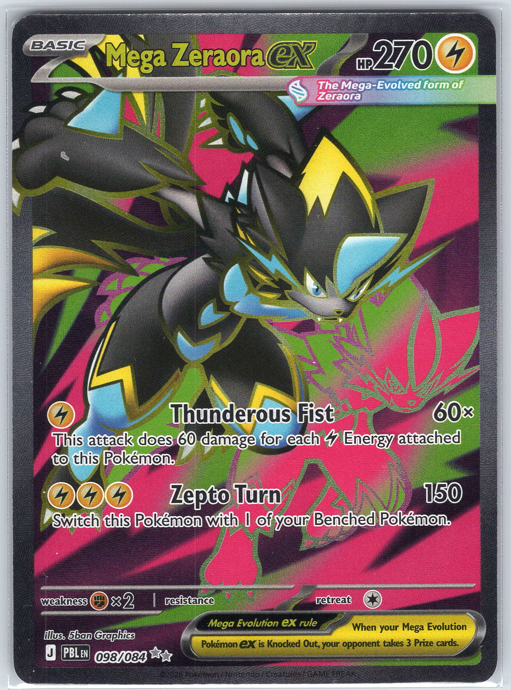 Mega Zeraora ex #098/084 ME05: Pitch Black