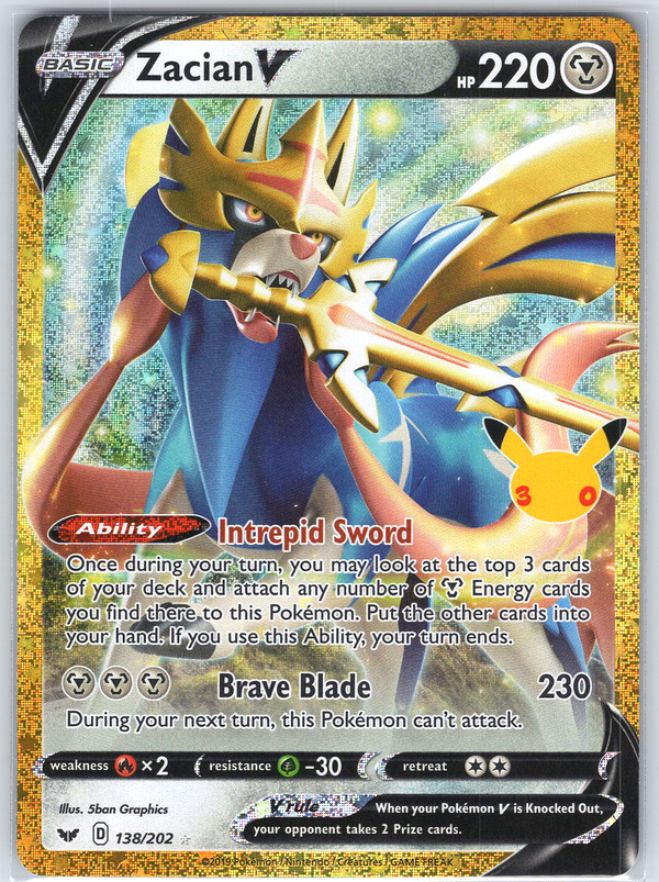 Zacian V #138/202 ME: 30th Celebration Classic Collection