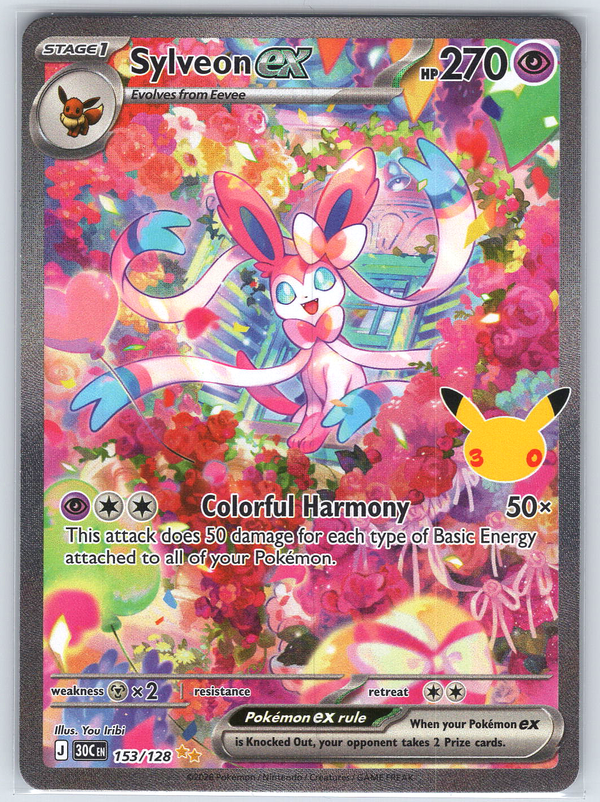 Sylveon ex #153/128 ME: 30th Celebration