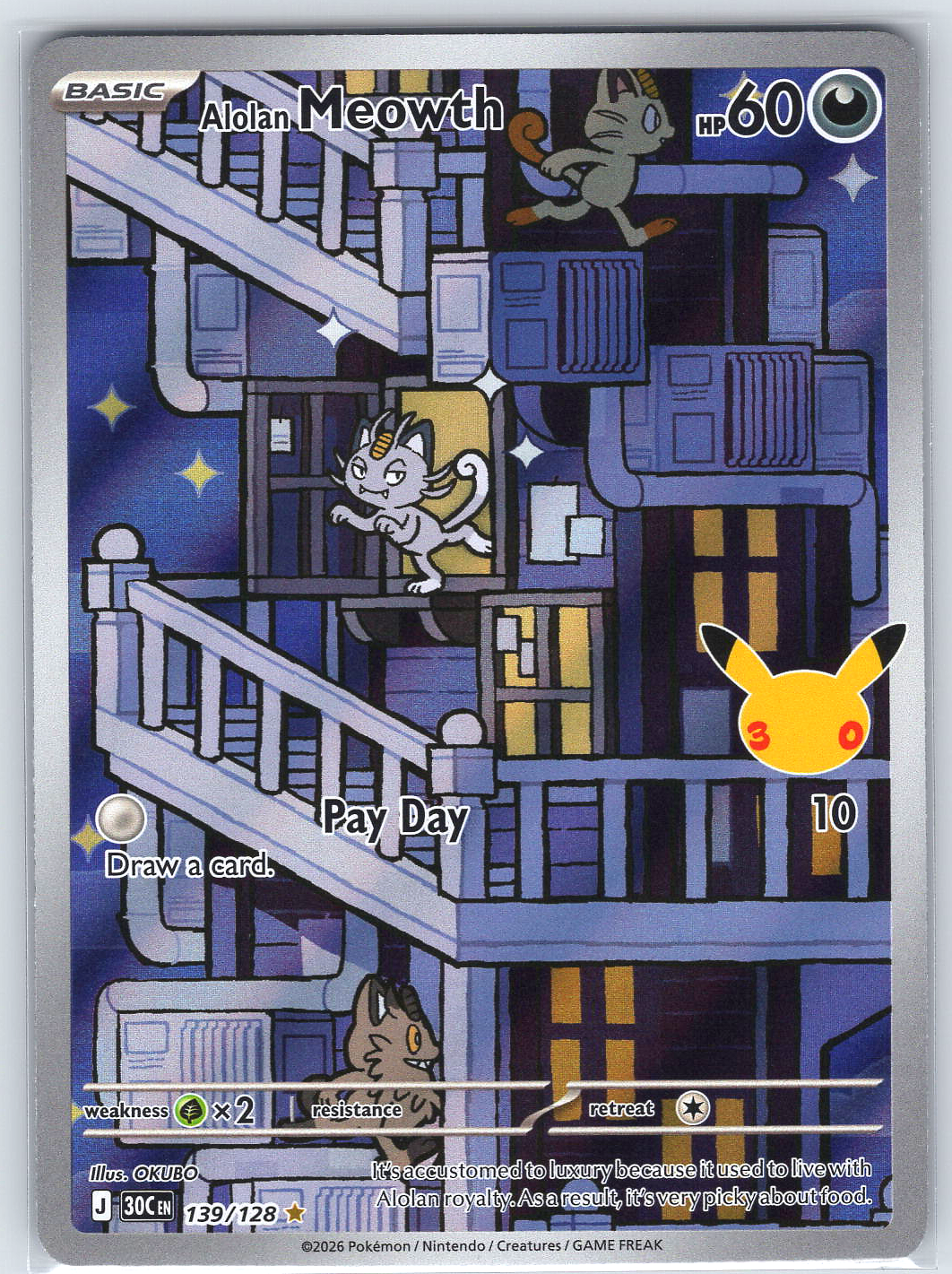 Alolan Meowth #139/128 ME: 30th Celebration
