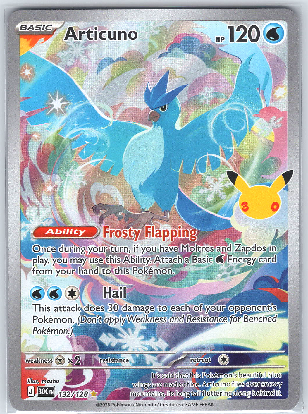 Articuno #132/128 ME: 30th Celebration