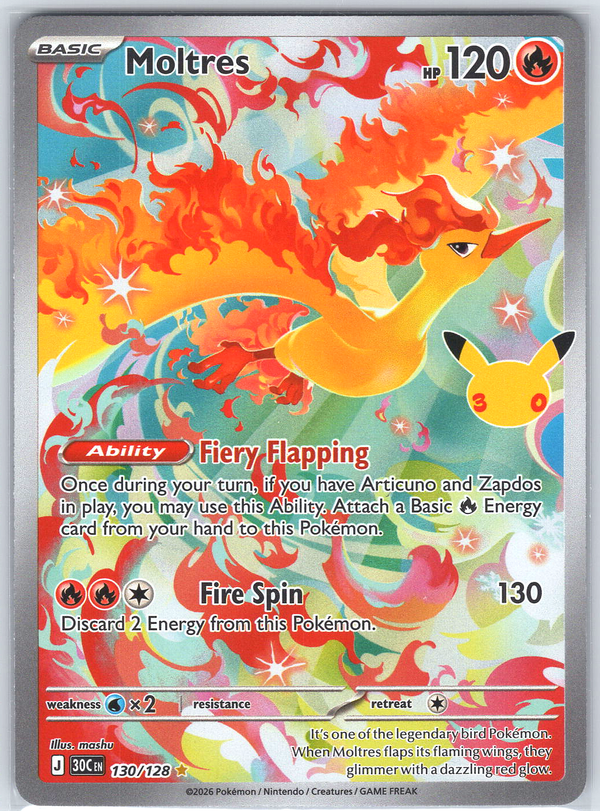 Moltres #130/128 ME: 30th Celebration