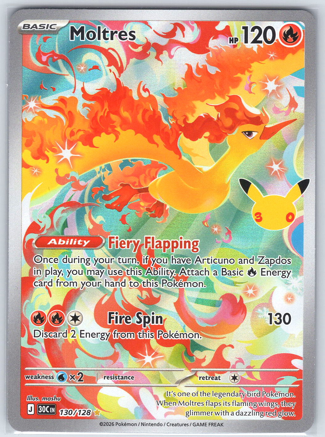 Moltres #130/128 ME: 30th Celebration
