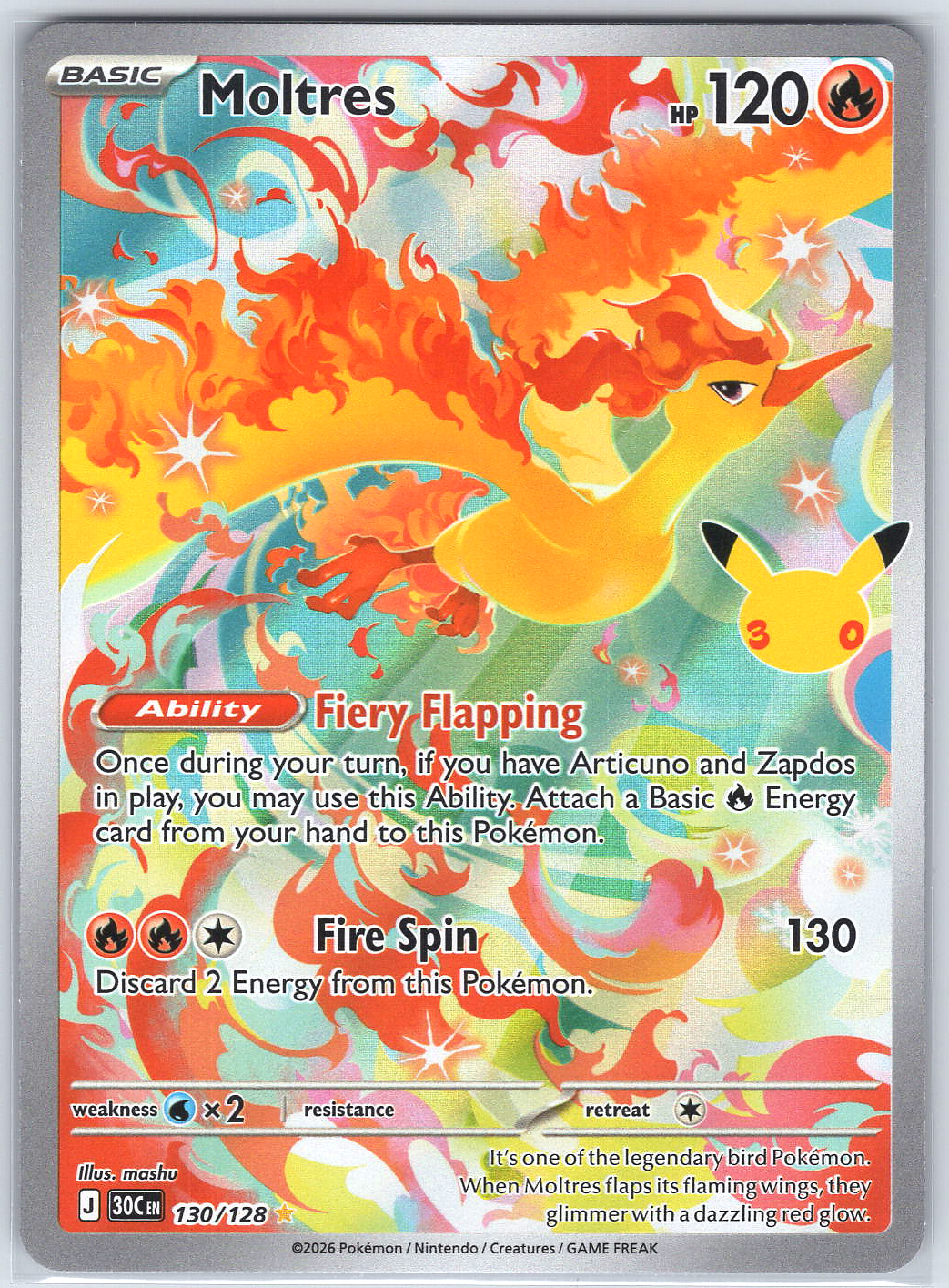 Moltres #130/128 ME: 30th Celebration
