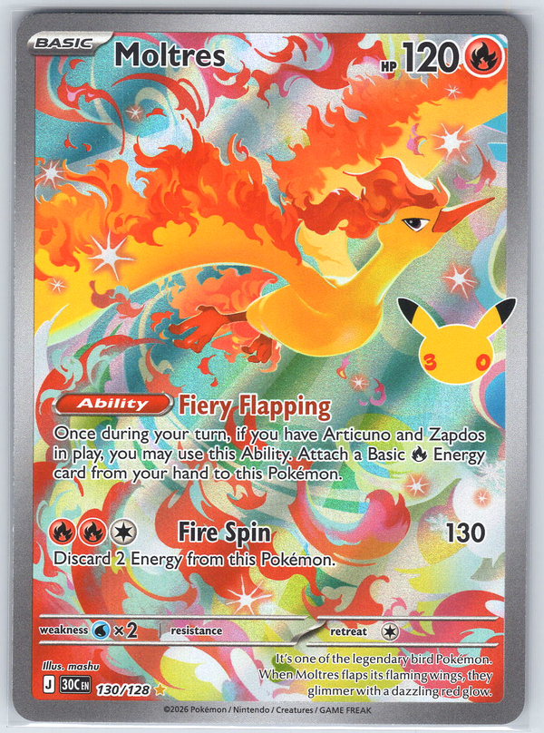 Moltres #130/128 ME: 30th Celebration