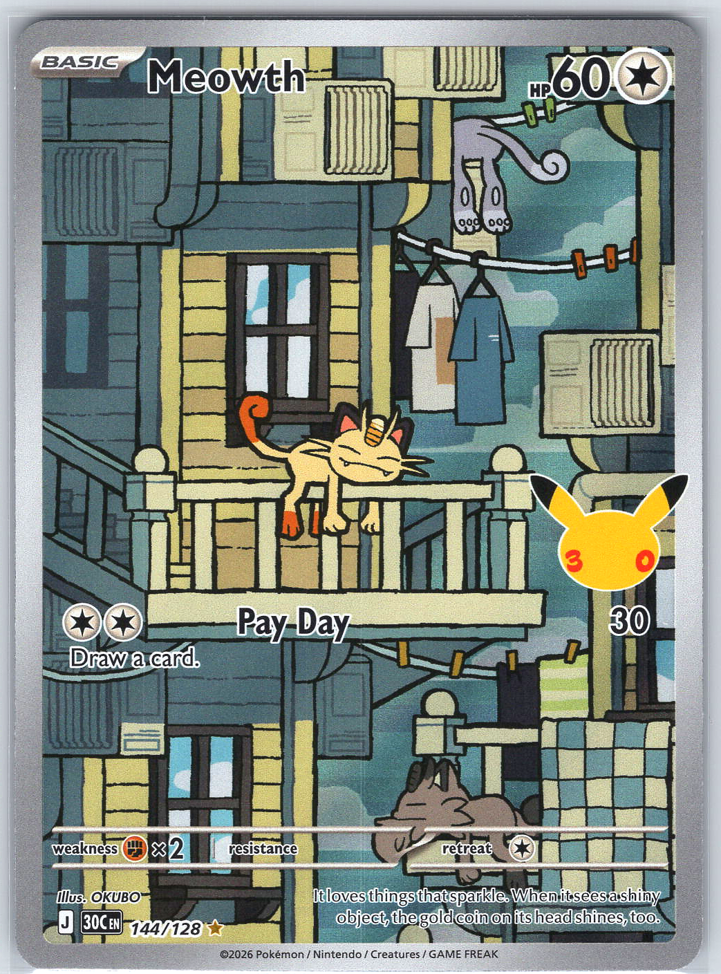 Meowth #144/128 ME: 30th Celebration