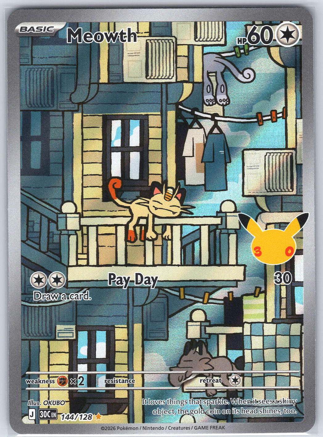 Meowth #144/128 ME: 30th Celebration