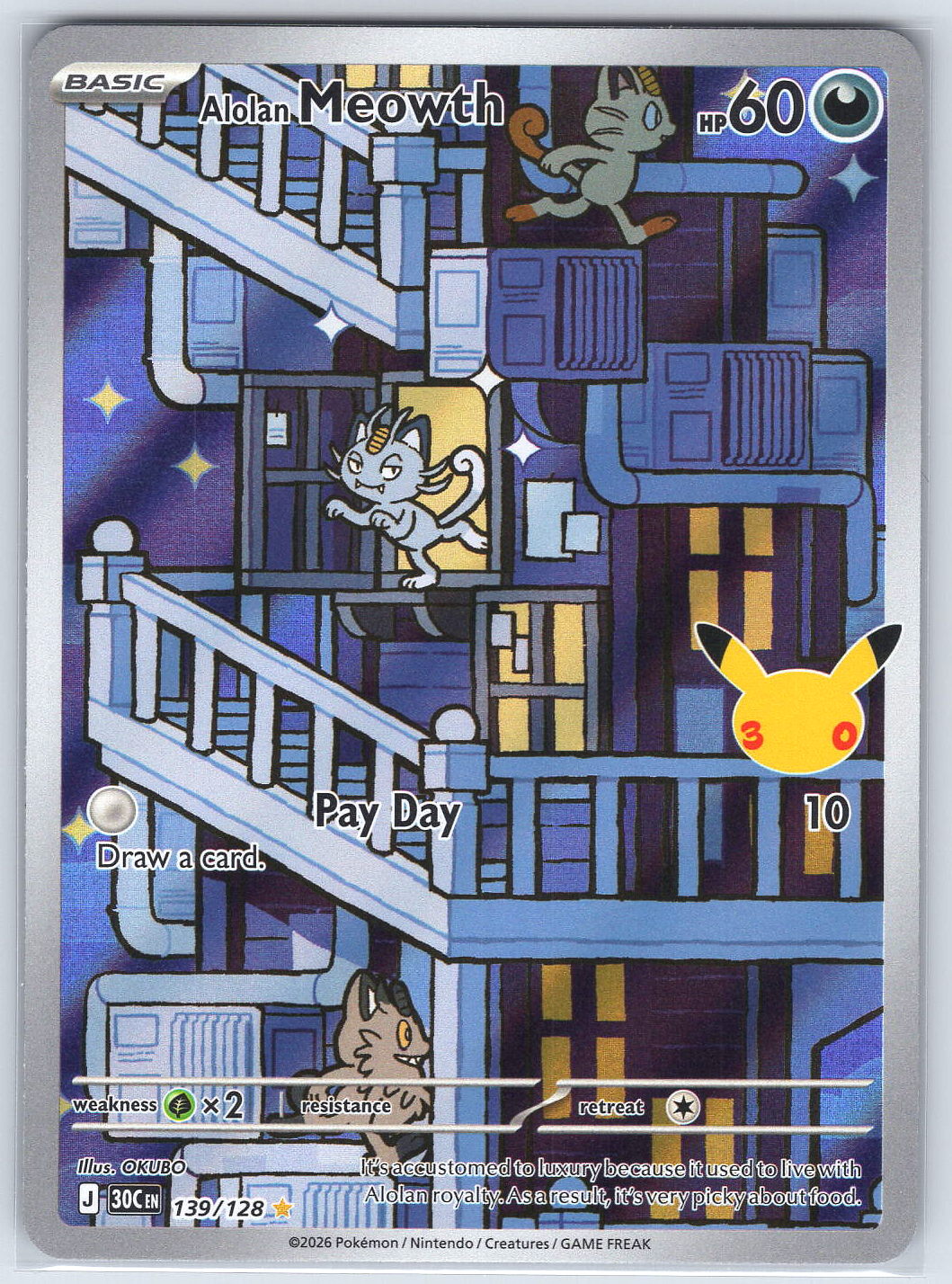 Alolan Meowth #139/128 ME: 30th Celebration