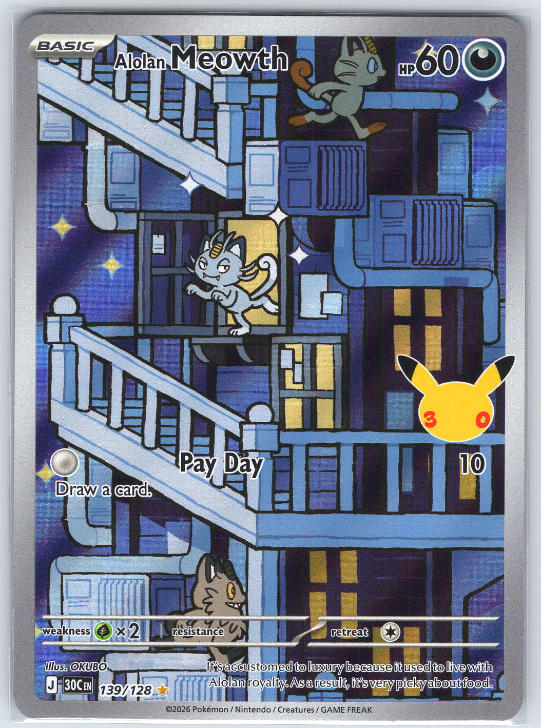 Alolan Meowth #139/128 ME: 30th Celebration