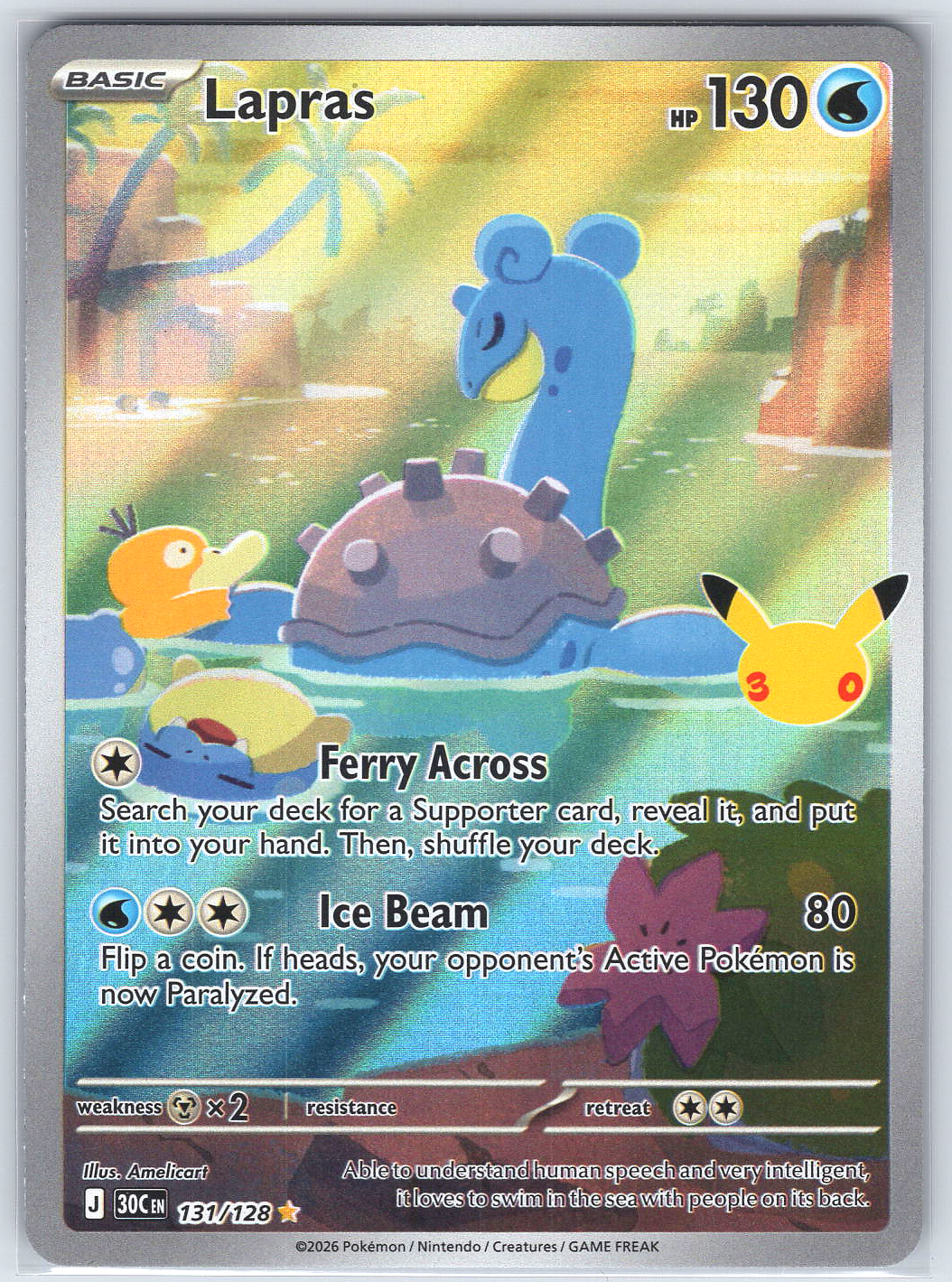 Lapras #131/128 ME: 30th Celebration
