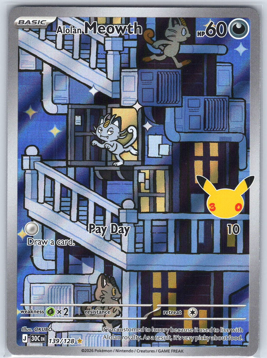 Alolan Meowth #139/128 ME: 30th Celebration