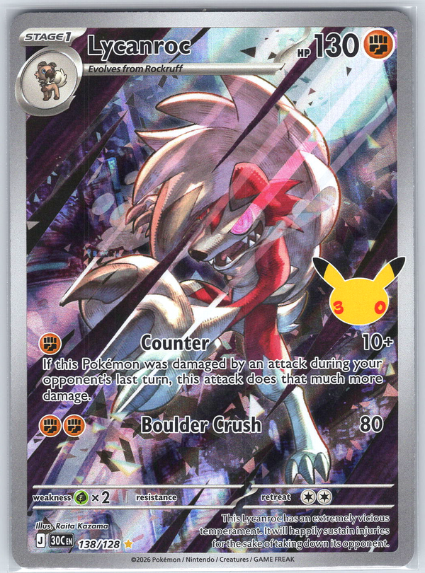 Lycanroc #138/128 ME: 30th Celebration