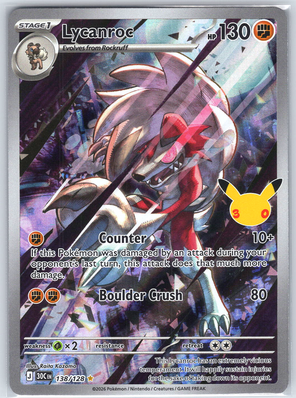 Lycanroc #138/128 ME: 30th Celebration