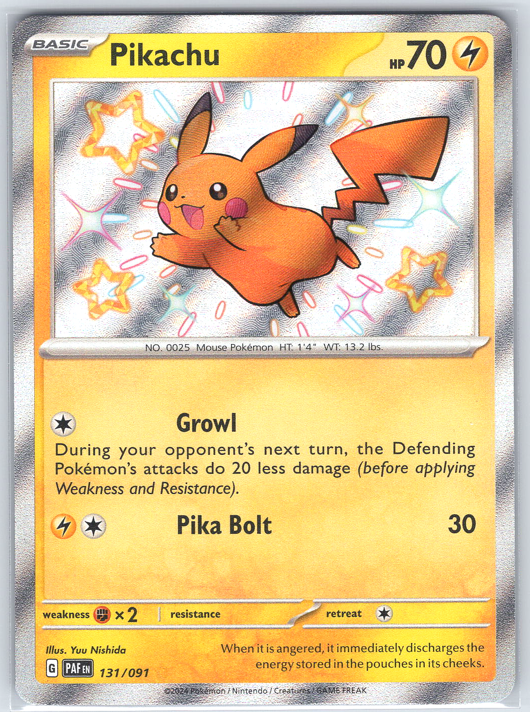 Pikachu #131/091 SV: Paldean Fates