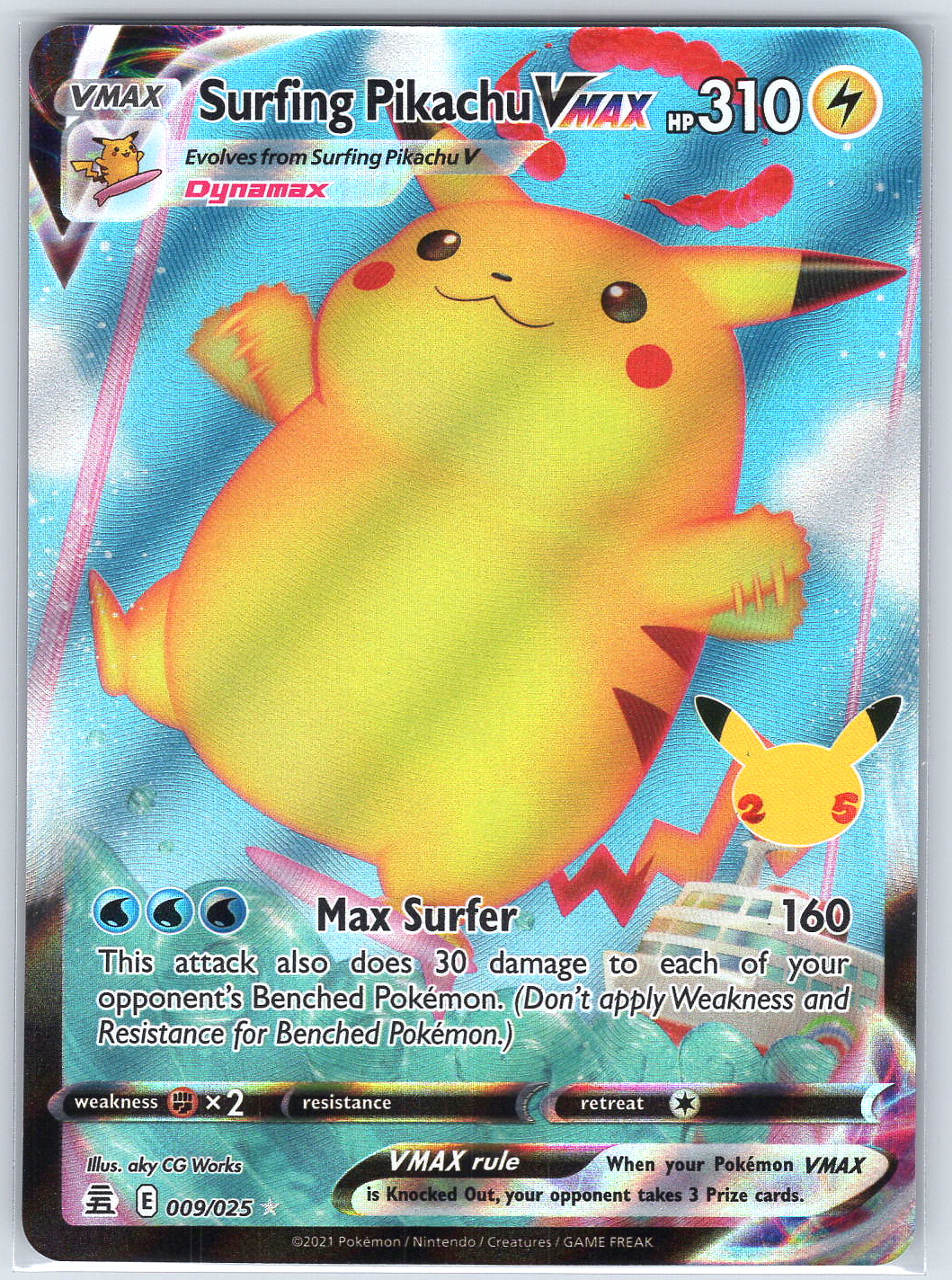 Surfing Pikachu VMAX #009/025 Celebrations