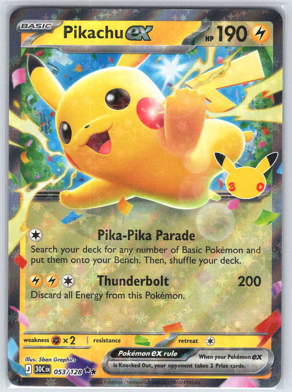 Pikachu ex #053/128 ME: 30th Celebration