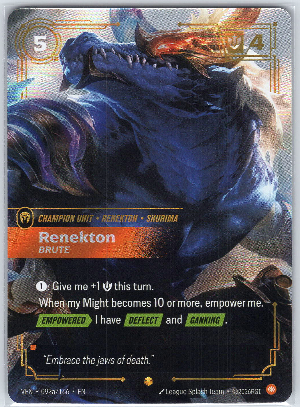 Renekton, Brute (Alternate Art) #092a/166 Vendetta