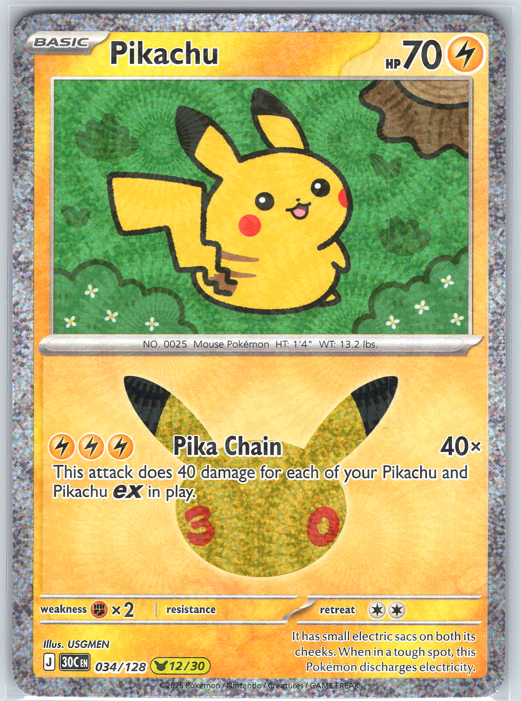 Pikachu #034/128 ME: 30th Celebration