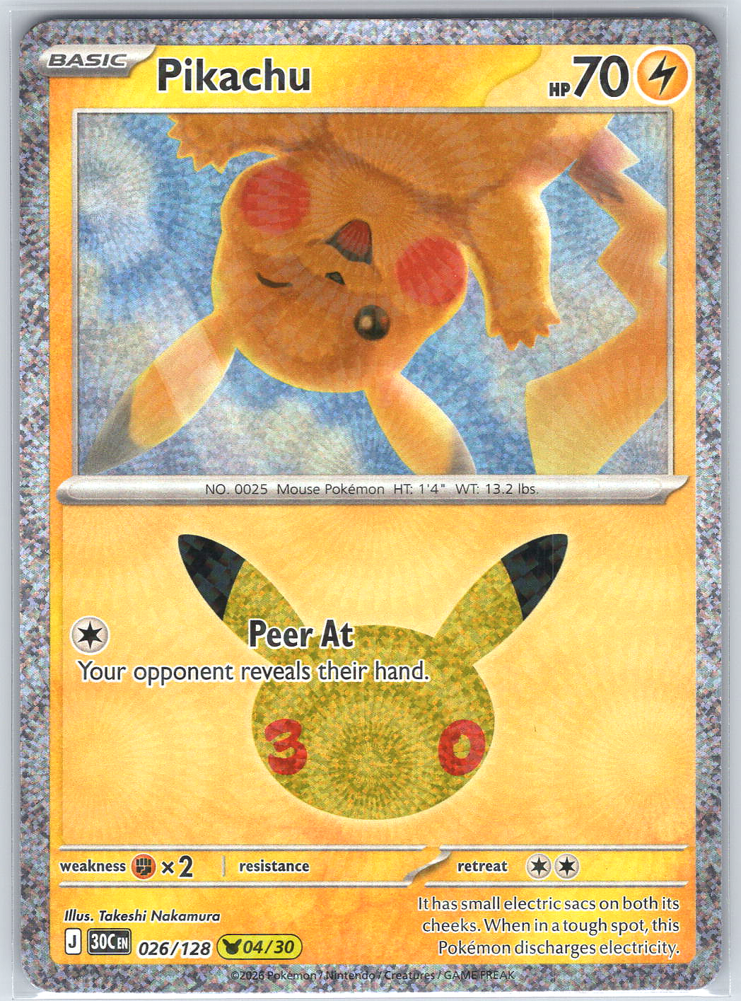 Pikachu #026/128 ME: 30th Celebration