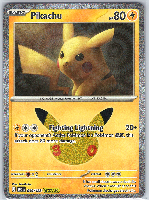 Pikachu #049/128 ME: 30th Celebration