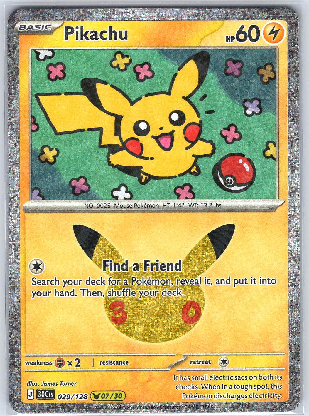 Pikachu #029/128 ME: 30th Celebration