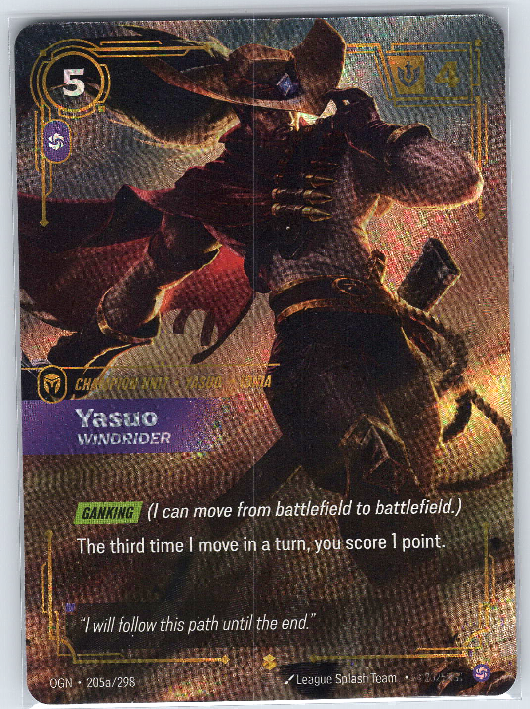Yasuo, Windrider (Alternate Art) #205a/298 Origins
