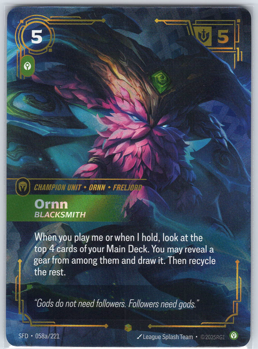 Ornn, Blacksmith (Alternate Art) #058a/221 Spiritforged
