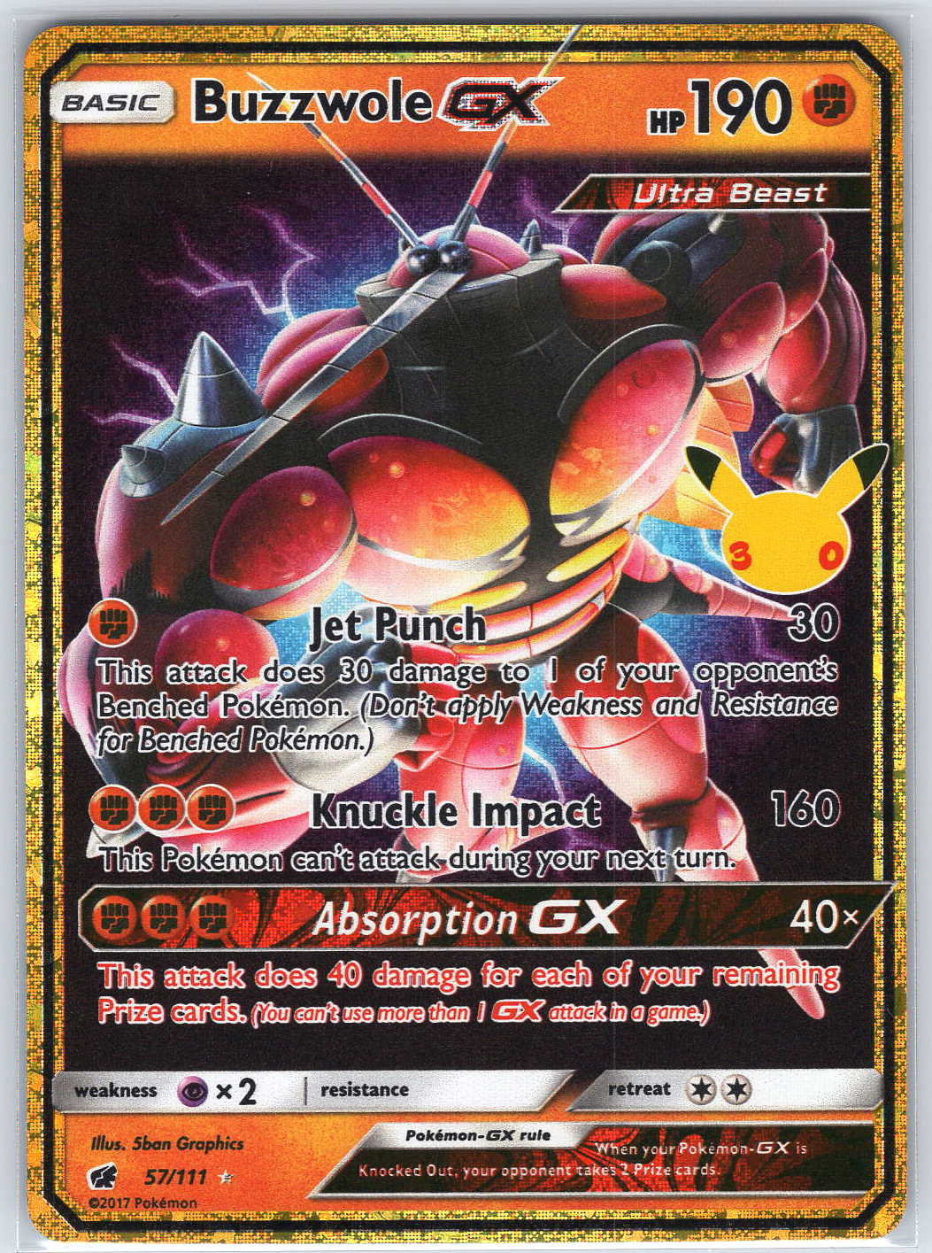 Buzzwole GX #57/111 ME: 30th Celebration Classic Collection