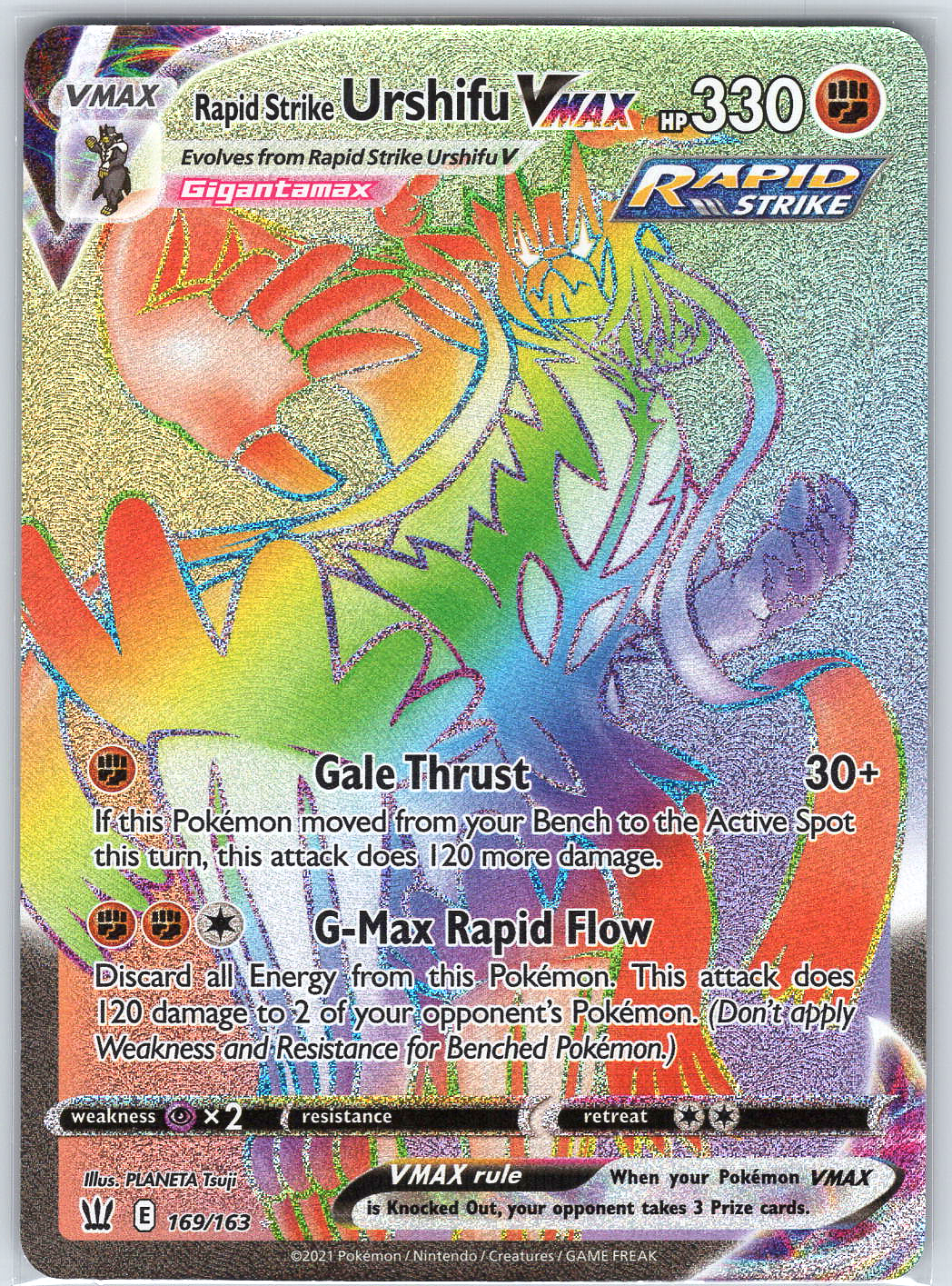 Rapid Strike Urshifu VMAX (Secret) #169/163 SWSH05: Battle Styles