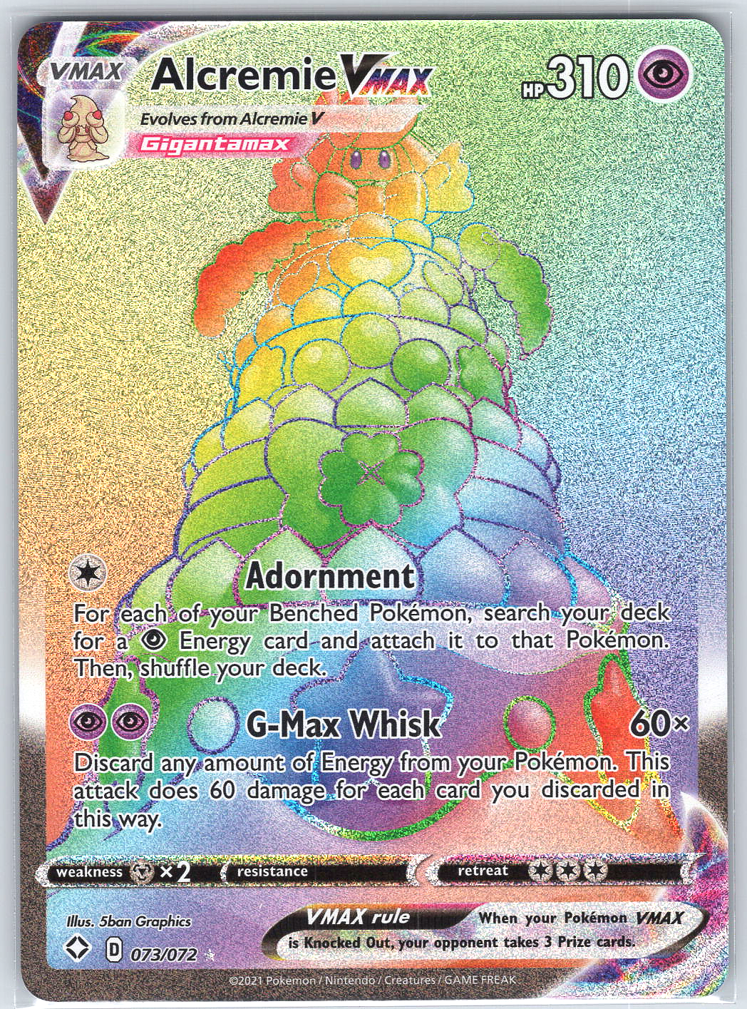 Alcremie VMAX (Secret) #073/072 Shining Fates