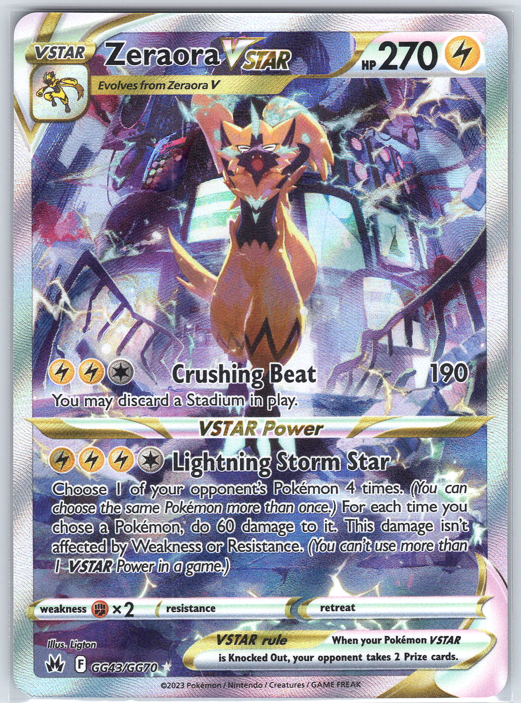 Zeraora VSTAR #GG43/GG70 SWSH: Crown Zenith: Galarian Gallery