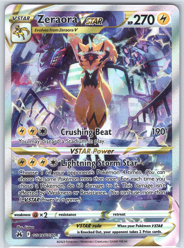 Zeraora VSTAR #GG43/GG70 SWSH: Crown Zenith: Galarian Gallery