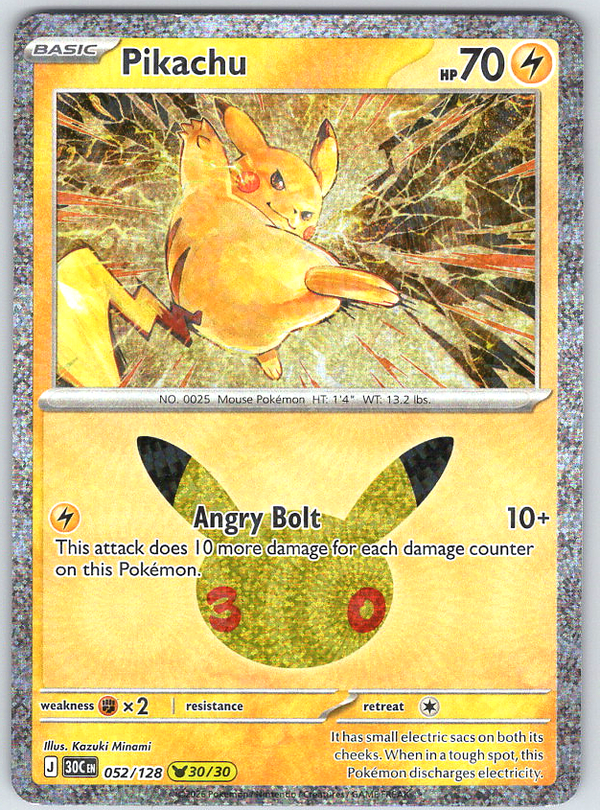 Pikachu #052/128 ME: 30th Celebration