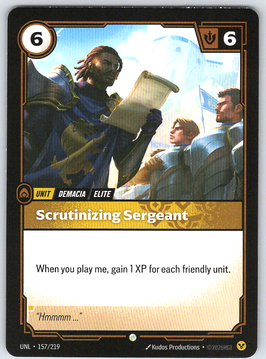 Scrutinizing Sergeant #157/219