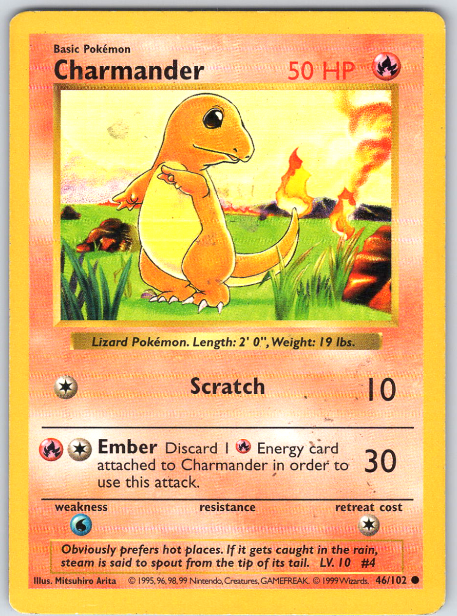 Charmander 46 Base Set Shadowless - QuickTCG LLC