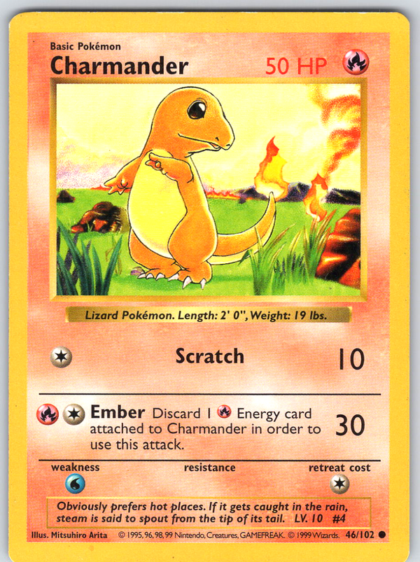 Charmander 46 Base Set Shadowless - QuickTCG LLC