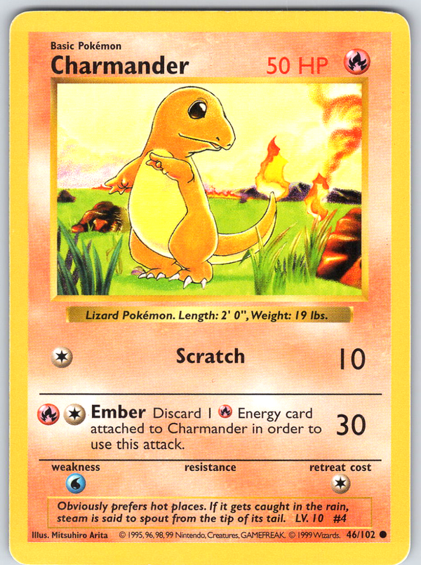 Charmander 46 Base Set Shadowless - QuickTCG LLC